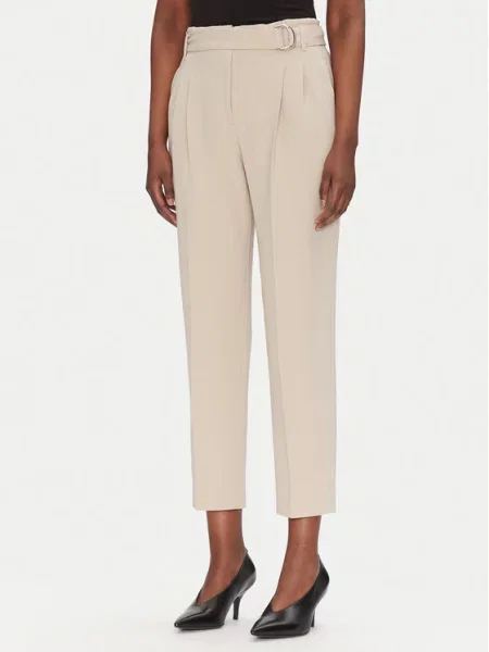 Hlače iz tkanine BOSS bež