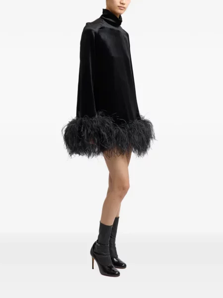 Rochie mini 16arlington cu pene negru