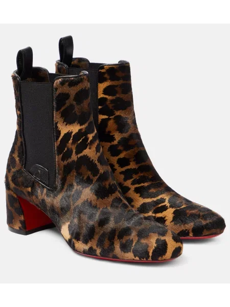 Cizme scurte Christian Louboutin din piele maro