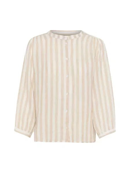 Lniana koszula Part Two w paski biała