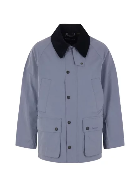 Gulerat geacă Barbour cu broderie de catifea cord albastru
