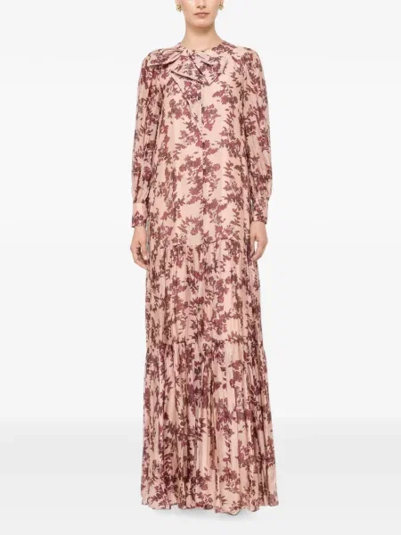 Rochie maxi Nissa de mătase cu model floral