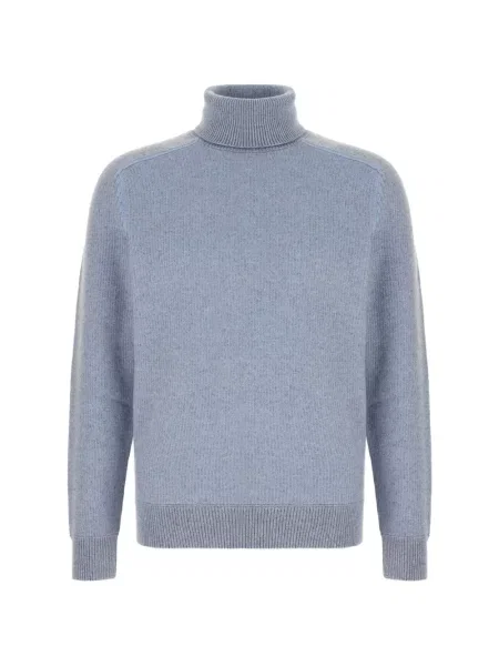 Sweter Zegna prążkowany niebieski