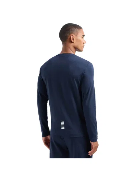 Tricou cu mânecă lungă Emporio Armani Ea7 albastru