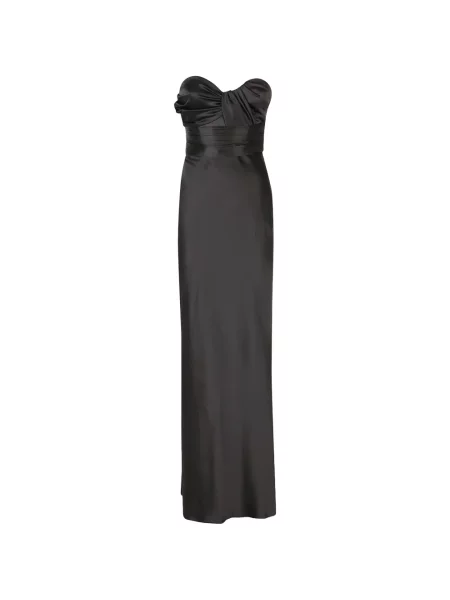 Rochie Elisabetta Franchi cu volane fără bretele negru