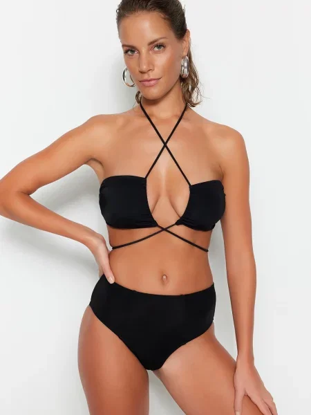 Bikini Trendyol z wysoką talią czarne