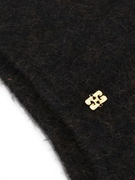 Căciulă Ganni cu glugă de mohair negru