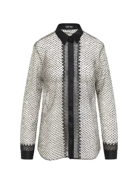 Cămașă Tom Ford cu model floral din dantelă