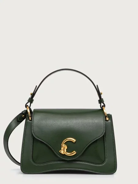 Coccinelle geantă crossbody pentru femei din piele verde