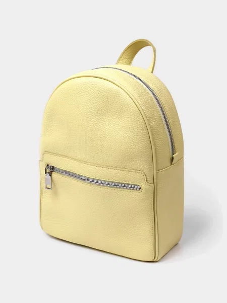 Кожаный рюкзак Shvigel желтый