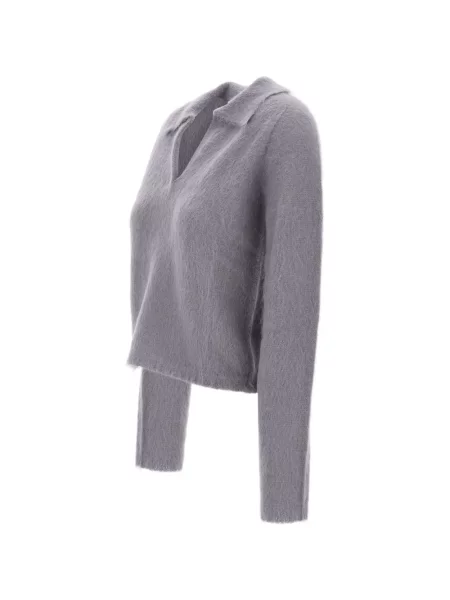 Lung pulover Max Mara cu decolteu în V gri