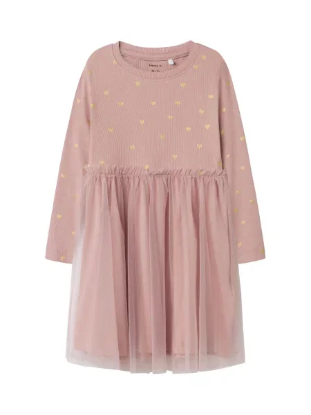 NAME IT Haljina NMFNadja zlatna / sivkasto mauve ljubičasta