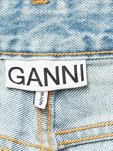 Blugi Ganni zdrențuiți albastru