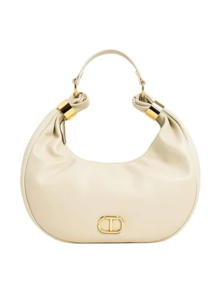 Torebka skórzana Twinset beżowa