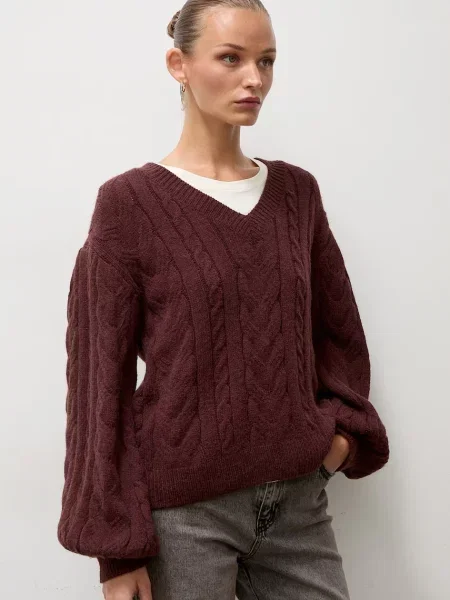 Answear.LAB sweter z wełną brązowy