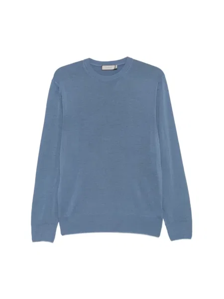 Sweter Canali z okrągłym dekoltem niebieski