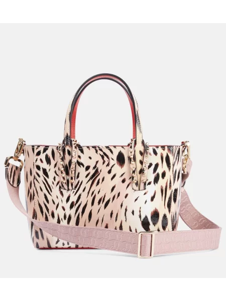 Usnjena torbica Christian Louboutin s potiskom z leopardjim vzorcem