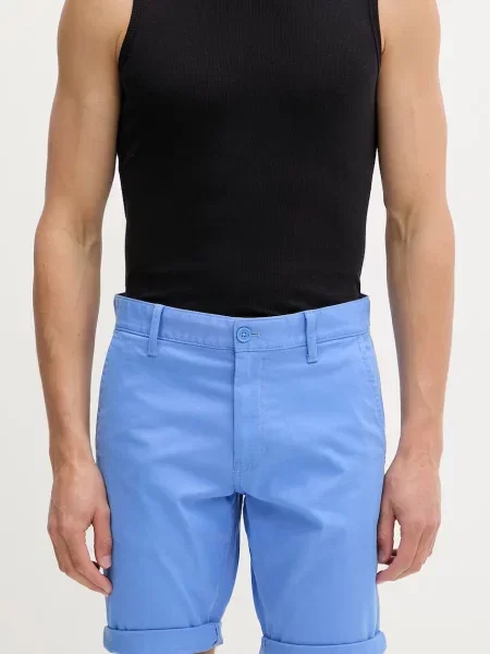 Tommy Jeans chino kratke hlače za muškarce od pamuka s elastanom plava