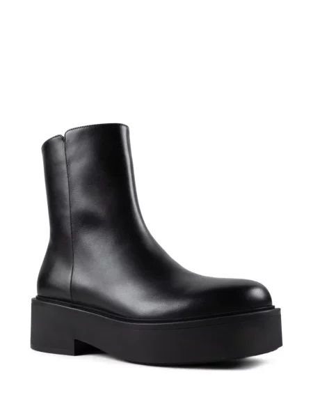 Кожени боти до глезена Gianvito Rossi на платформе черно