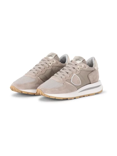 Sneakersy Philippe Model do biegania sznurowane zamszowe beżowe