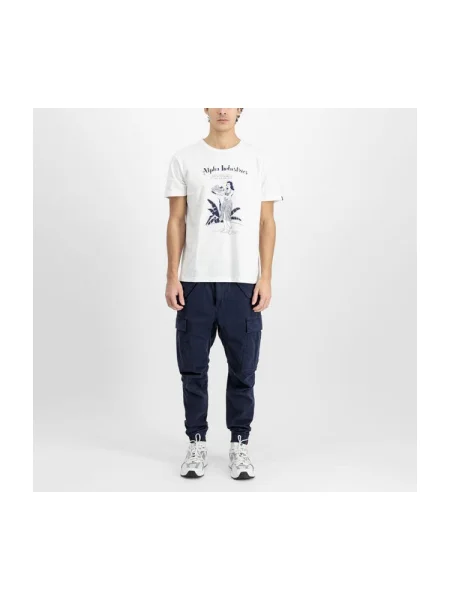 Alpha Industries pánske tričko Hawaii white biela