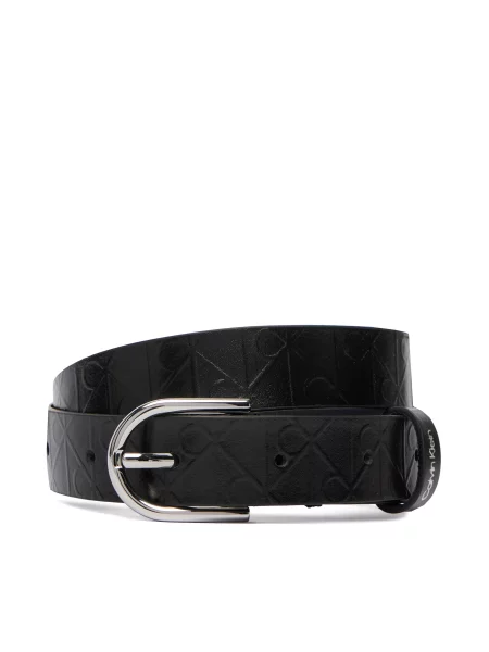 Calvin Klein Ζώνη Γυναικεία Round Buckle Debossed μαύρο