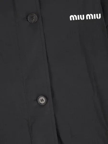 Geacă Miu Miu din fleece negru
