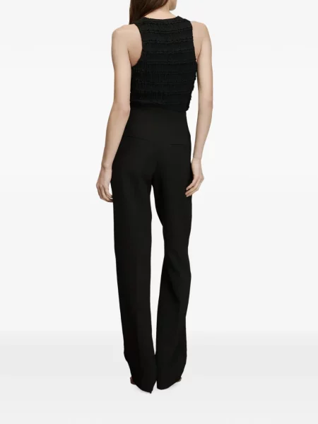 Top Veronica Beard cu volane negru