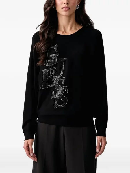 Pulover Guess cu autograf negru
