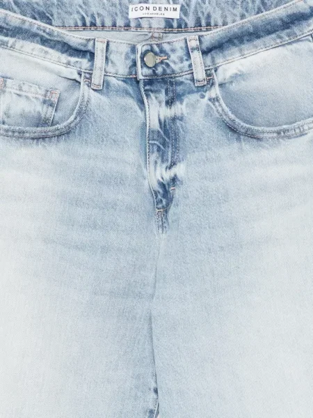 Дънки straight leg Icon Denim с протрити краища синьо