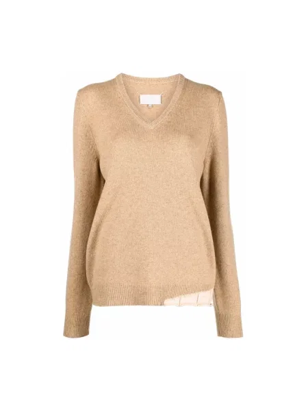 Sweter Maison Margiela z kaszmiru beżowy
