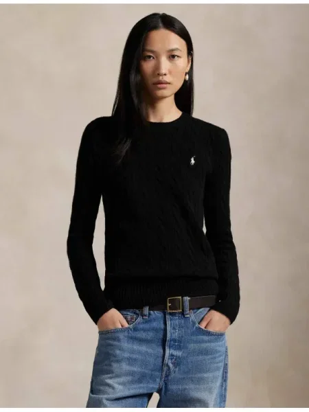 POLO RALPH LAUREN De lână pulover JULIANNA cu adaos de cașmir negru