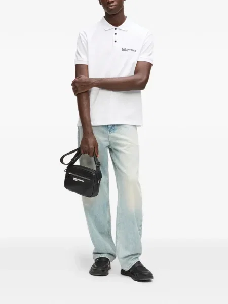 Поло тениска Karl Lagerfeld Jeans бяло