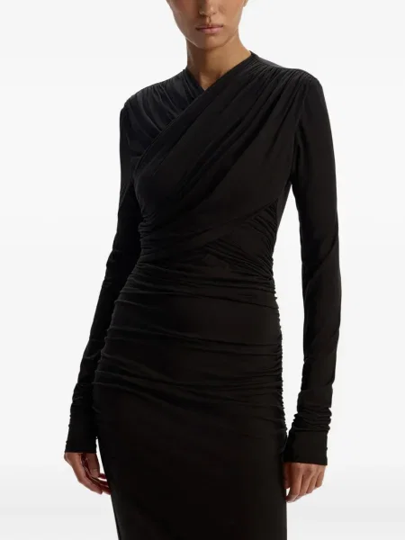 Rochie midi 12 Storeez drapată până la genunchi de costum negru