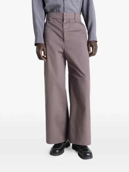 Pantaloni Lemaire cu picior lat maro