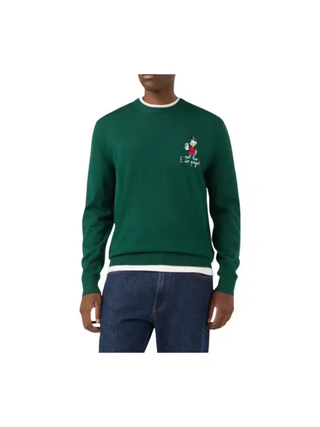 Lekki sweter Mc2 Saint Barth wełniany zielony