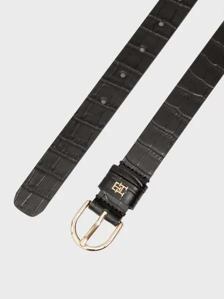 Кожаный ремень Tommy Hilfiger черный