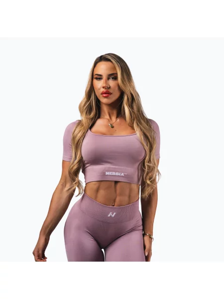 Top de antrenament pentru femei NEBBIA Flow Seamless pink roz