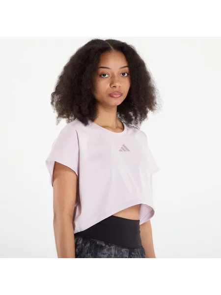Pruhované tričko Adidas Performance fialová