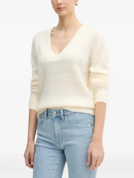 Pulover Benetton cu decolteu în V galben