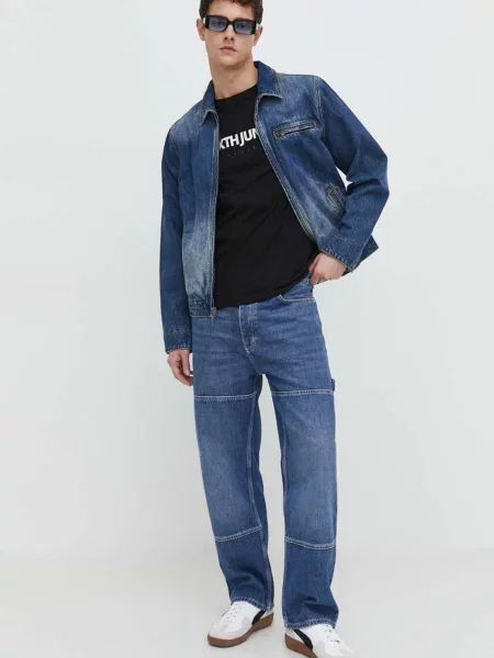 Τζιν μπουφάν Guess Originals ανδρικό ναυτικό μπλε