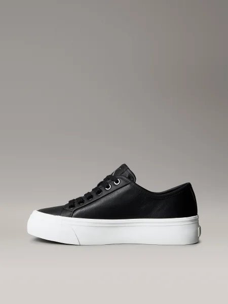 Sneakerși Calvin Klein cu șireturi din dantelă negru