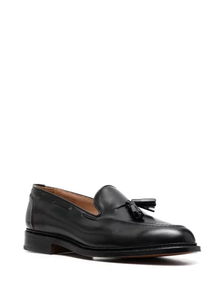 Iš natūralios odos loaferiai Tricker's juoda