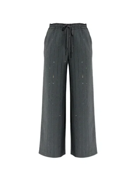 Pantaloni Self-portrait cu mărgele gri