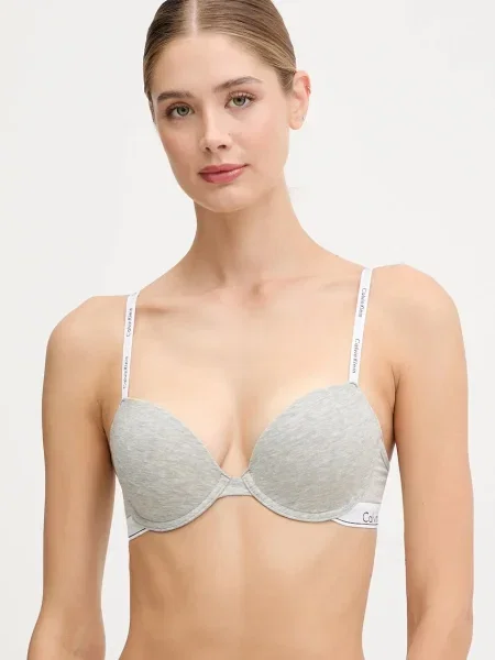 Сутиен Calvin Klein Underwear с меланжов десен сиво