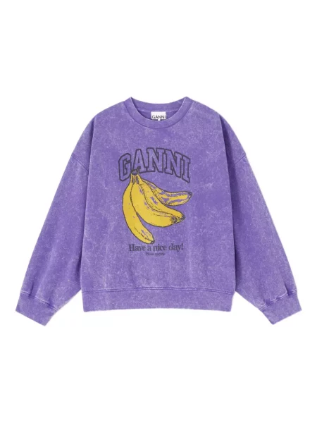 Hanorac Ganni cu imagine violet