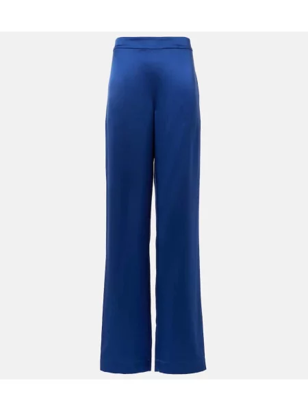 Pantaloni Joseph de mătase albastru