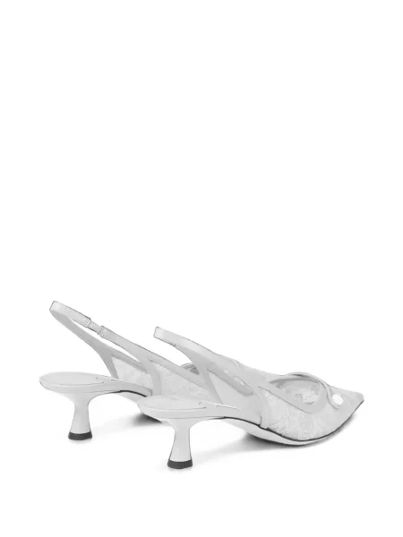 Pantofi cu toc Jimmy Choo din dantelă slingback alb