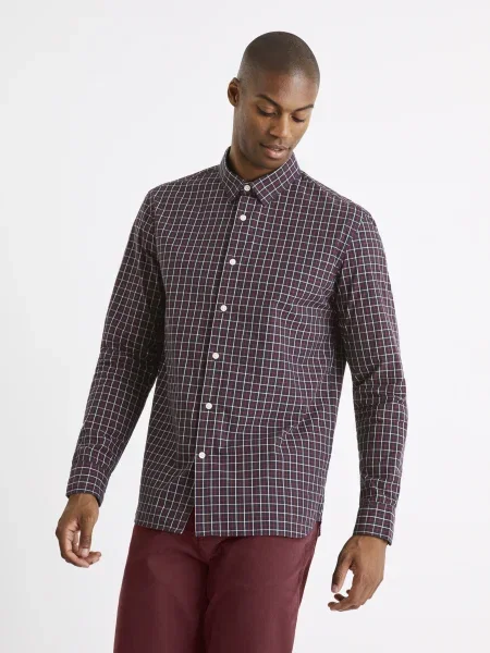 Кариран карирана риза Celio сиво