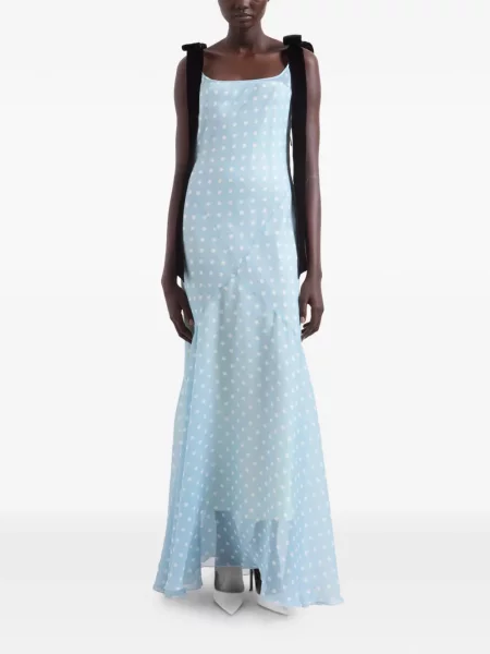 Rochie maxi Nina Ricci cu buline albastru